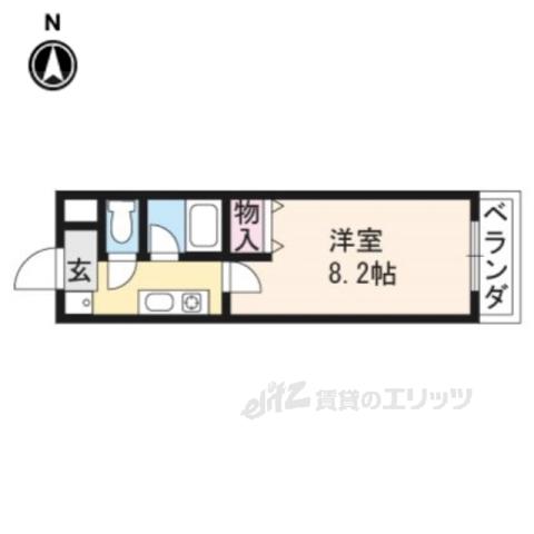 グランディールSETA(1K/1階)の間取り写真