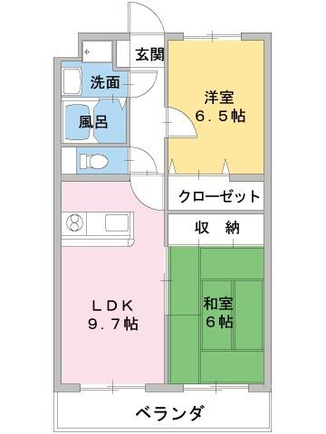 GRANDEUR(2LDK/3階)の間取り写真