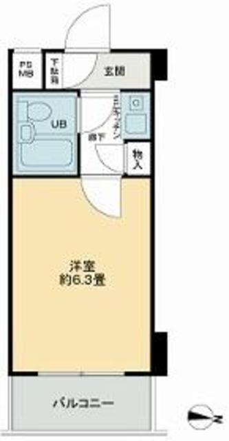グローリア初穂椎名町(1K/8階)の間取り写真
