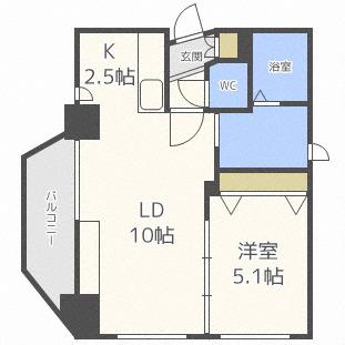 インペリアル22(1LDK/2階)の間取り写真