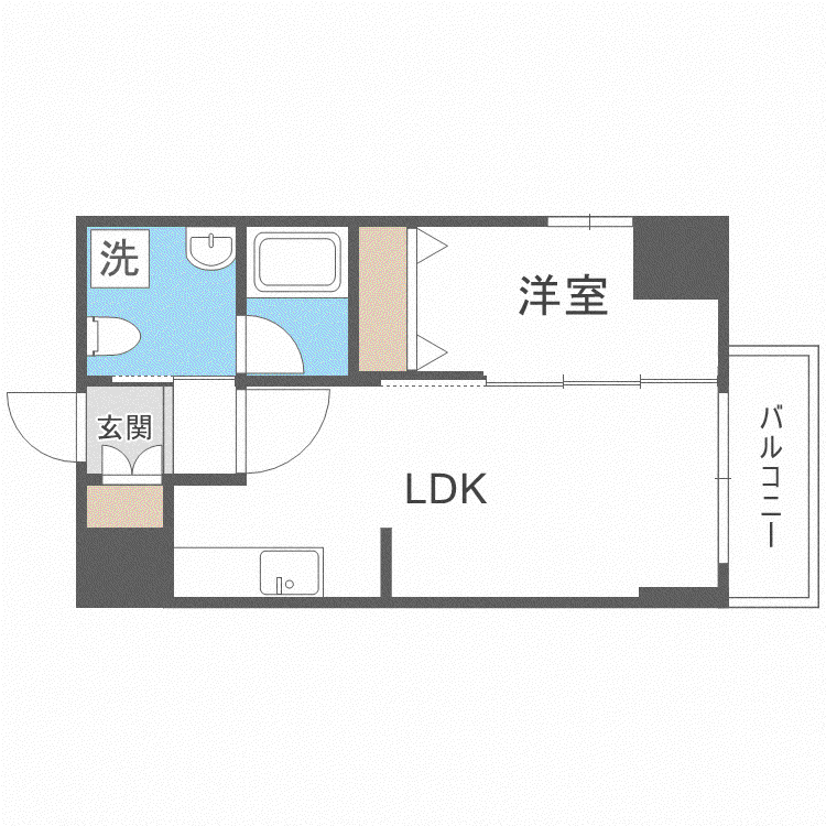 シティコート北一条(1LDK/3階)の間取り写真