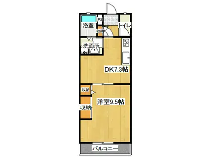 諏訪壱番館(1DK/2階)の間取り写真