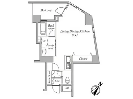セントラルクリブ六本木(ワンルーム/6階)の間取り写真
