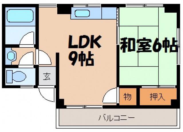 ライブ矢野ビル(1LDK/3階)の間取り写真