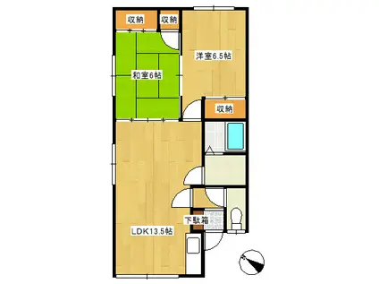 エイトコーポIII(2LDK/2階)の間取り写真