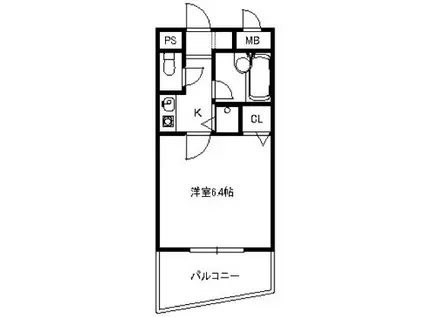 ライオンズマンション天神南(1K/7階)の間取り写真