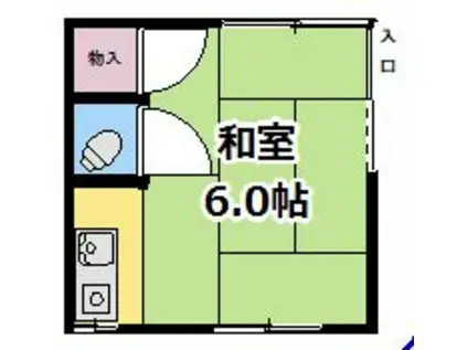 龍口アパート(1K/2階)の間取り写真