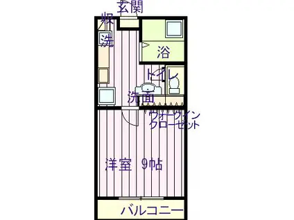プレジデント仙台東(1K/2階)の間取り写真