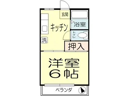 ルネ青宿(1DK/2階)の間取り写真