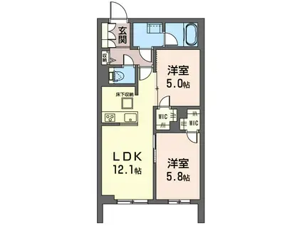 桜テラス(2LDK/2階)の間取り写真