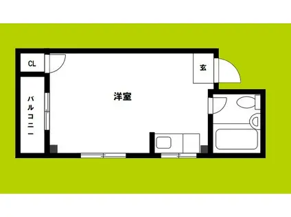 ハイツ田辺(ワンルーム/3階)の間取り写真