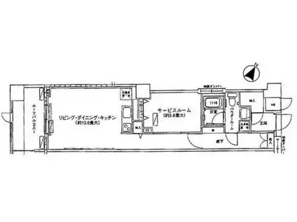 ACROSS目黒タワー(1SLDK/5階)の間取り写真
