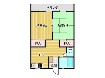ハイツつかだ(2DK/2階)の間取り写真