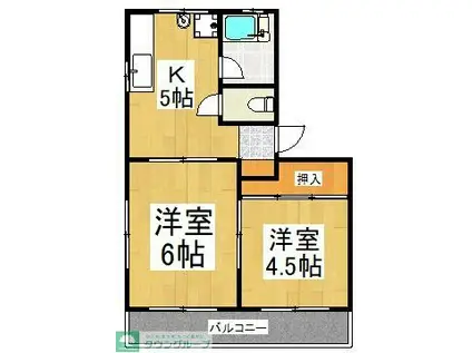 コーポ嶋田II(2DK/1階)の間取り写真