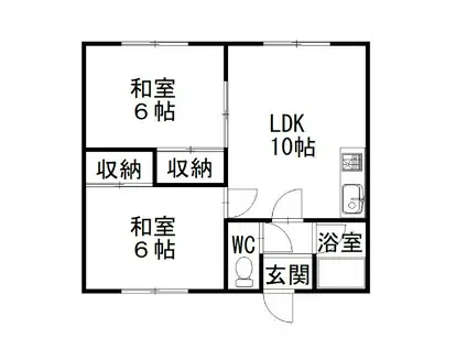 あきさとマンションA(2LDK/2階)の間取り写真
