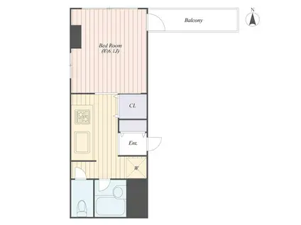 リーフ8(1K/4階)の間取り写真