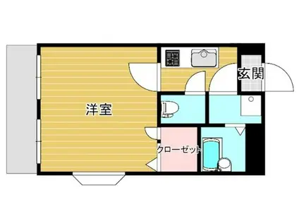 ハイドパーク一枝(1K/2階)の間取り写真