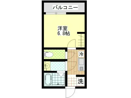 SGクレスト春日部(1K/2階)の間取り写真