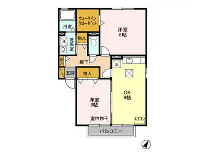 セピアコートII(2DK/1階)の間取り写真