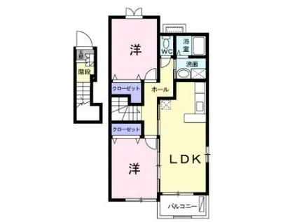 エテルノ(2LDK/2階)の間取り写真