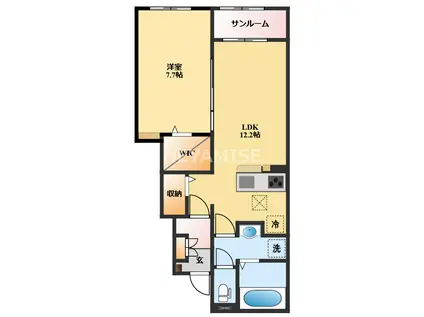 コンフィーエI(1LDK/1階)の間取り写真