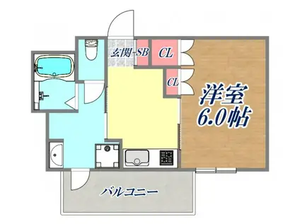 神戸元町NOAH(1K/1階)の間取り写真