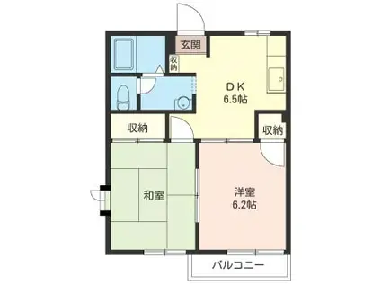 ドエル・テン(2DK/1階)の間取り写真