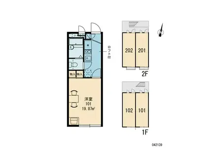レオパレスヤマダII(1K/2階)の間取り写真