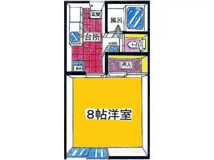 コーポ広畑(1K/2階)の間取り写真