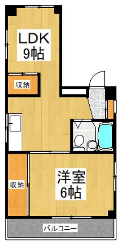 福島ビル(2K/2階)の間取り写真