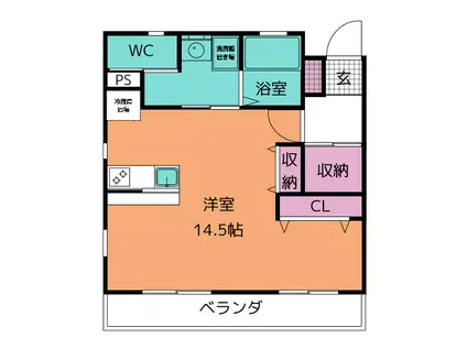 アヴィル旭町II(ワンルーム/1階)の間取り写真