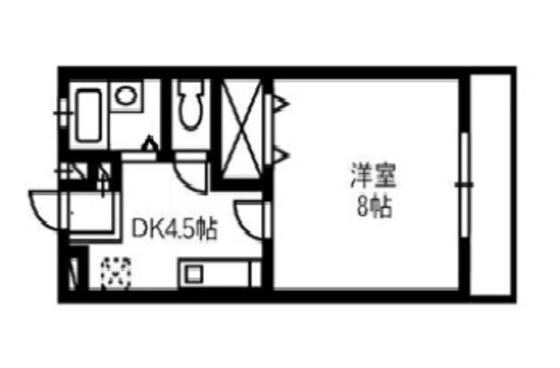 メープル湊B(1K/1階)の間取り写真