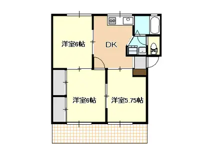 マルセリーノ関C(3DK/1階)の間取り写真