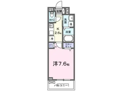 シンフォニーI(1K/2階)の間取り写真