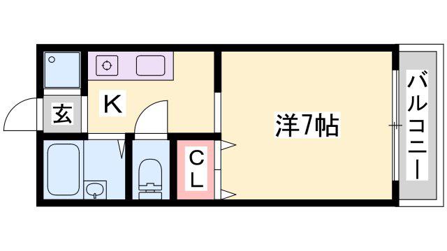パセオ柿山伏(1K/2階)の間取り写真