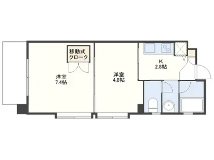 シャミール(2K/7階)の間取り写真