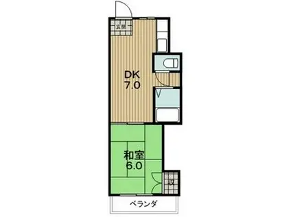 国府宮マンション(1DK/3階)の間取り写真