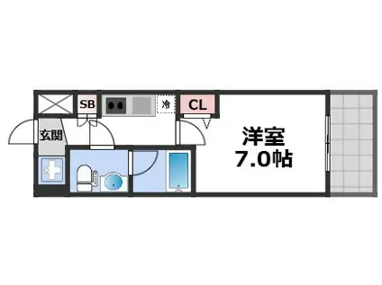 WILLDO九条南(1K/3階)の間取り写真