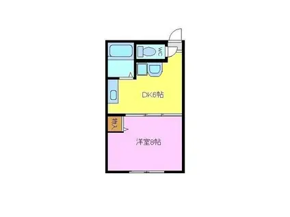 ハイツスタニ(1DK/2階)の間取り写真