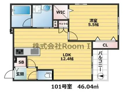 メゾンさらら・旭化成ヘーベルメゾンHEBEL HAUS(1LDK/1階)の間取り写真