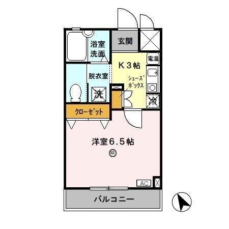 NSハイム(1K/2階)の間取り写真