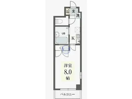 RAFFINE御所西(1K/2階)の間取り写真