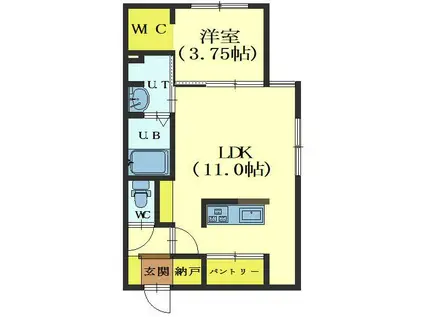 NORFINO COULEUR ノルフィーノクルール(1LDK/1階)の間取り写真