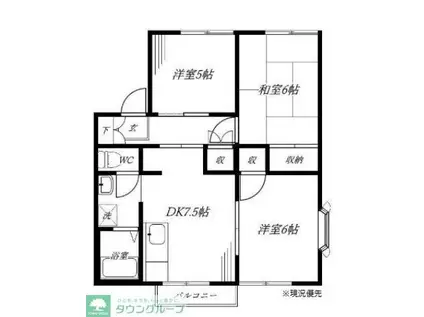 サニープラザ(3DK/2階)の間取り写真