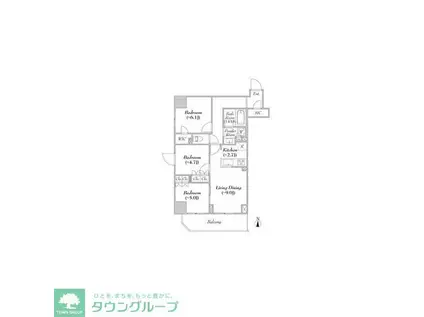 ASMACI MAISON両国II(3LDK/7階)の間取り写真