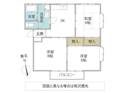 フラット・ガーデン(3DK/1階)の間取り写真