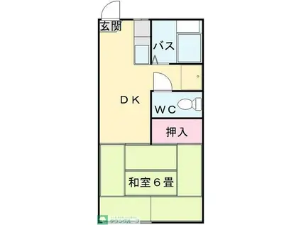 清水ハイツ(1DK/2階)の間取り写真