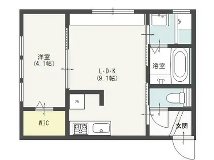 MAISON DE H(1LDK/1階)の間取り写真