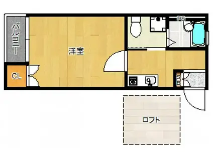 セントラルステイツII(1K/1階)の間取り写真