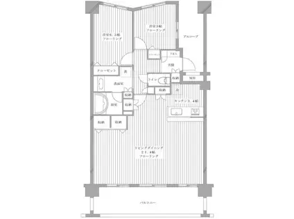 日神パレステージ愛甲石田ヴィジオール(2LDK/3階)の間取り写真